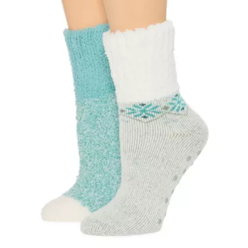 Cozy Crew Womens Multi-Pack 2 Pair Slipper Socks