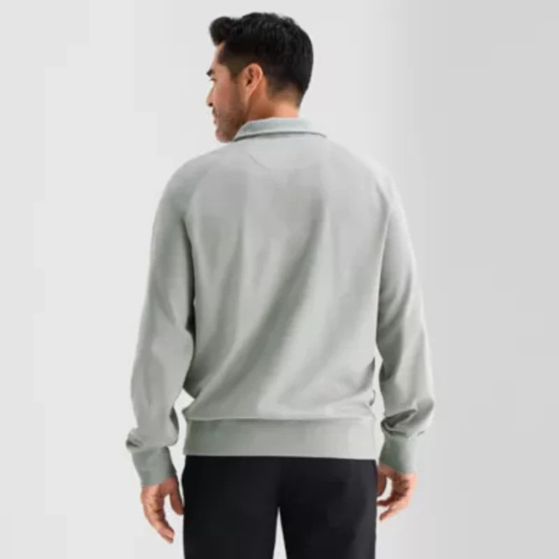 St. John's Bay Performance Mens Mock Neck Long Sleeve Quarter-Zip Pullover