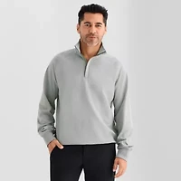 St. John's Bay Performance Mens Mock Neck Long Sleeve Quarter-Zip Pullover