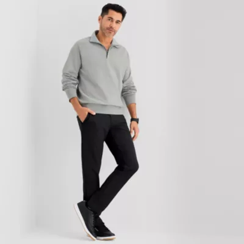 St. John's Bay Performance Mens Mock Neck Long Sleeve Quarter-Zip Pullover