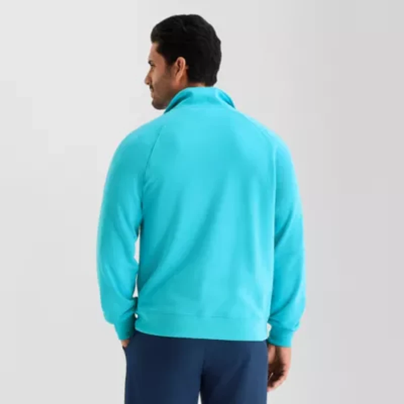 Xersion French Terry Mens Long Sleeve Active Quarter-Zip Pullover