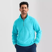 Xersion French Terry Mens Long Sleeve Active Quarter-Zip Pullover