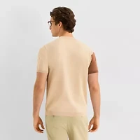 J. Ferrar Mens Short Sleeve Mock Neck Top