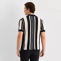 J. Ferrar Mens Short Sleeve Button Polo Sweater