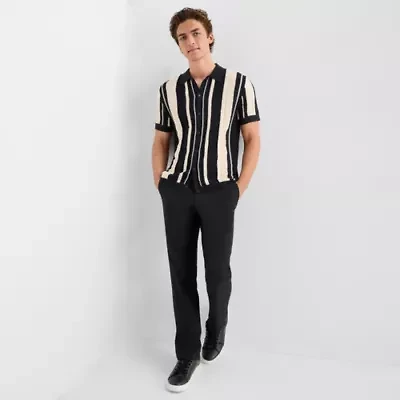 J. Ferrar Mens Short Sleeve Button Polo Sweater