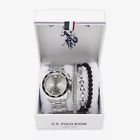 U.S. Polo Assn. Mens Silver Tone 4-pc. Watch Boxed Set Usc20296jc