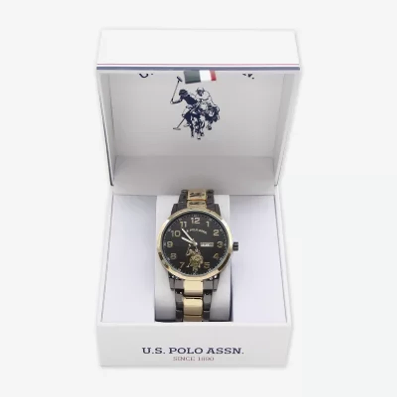 U.S. Polo Assn. Mens Two Tone Strap Watch Usc80944jc