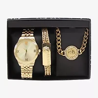 Geneva Mens Gold Tone 3-pc. Watch Boxed Set Mac7140jc