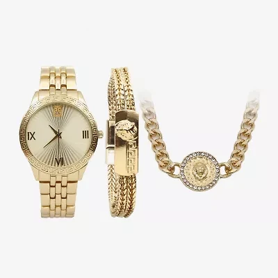 Geneva Mens Gold Tone 3-pc. Watch Boxed Set Mac7140jc