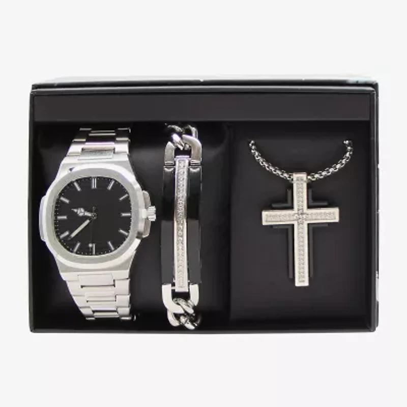 Geneva Mens Gray 3-pc. Watch Boxed Set Mac7142jc