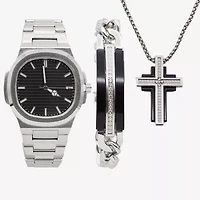 Geneva Mens Gray 3-pc. Watch Boxed Set Mac7142jc
