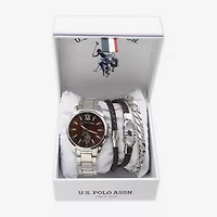 U.S. Polo Assn. Mens Silver Tone Strap Watch Usc20249jc