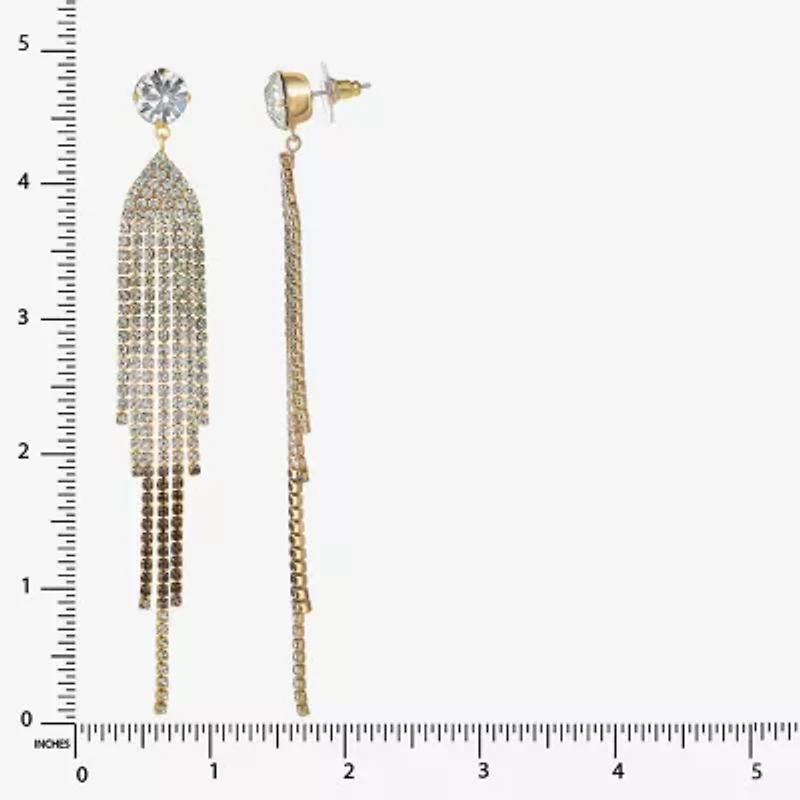 JS Jessica Simpson Ombre Womens Multi Color Crystal Drop Earrings