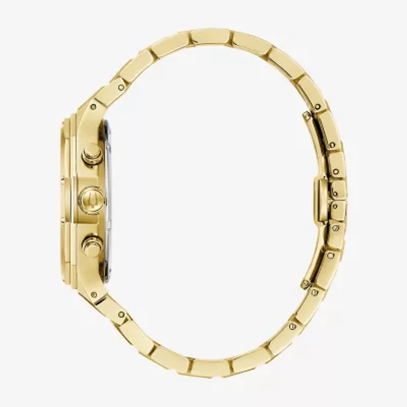 Bulova Prestige Mens Chronograph Gold Tone Stainless Steel Bracelet Watch 97b232