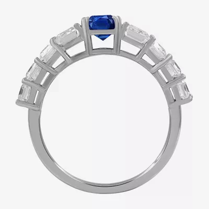 Womens 3 5/8 Ct. T.W. Genuine Blue Sapphire 10K White Gold Cocktail Ring