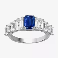 Womens 3 5/8 Ct. T.W. Genuine Blue Sapphire 10K White Gold Cocktail Ring
