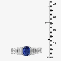 Womens 3 5/8 Ct. T.W. Genuine Blue Sapphire 10K White Gold Cocktail Ring