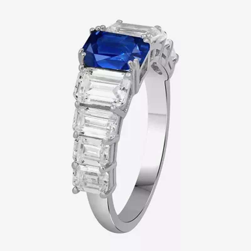 Womens 3 5/8 Ct. T.W. Genuine Blue Sapphire 10K White Gold Cocktail Ring