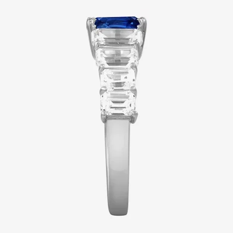 Womens 3 5/8 Ct. T.W. Genuine Blue Sapphire 10K White Gold Cocktail Ring