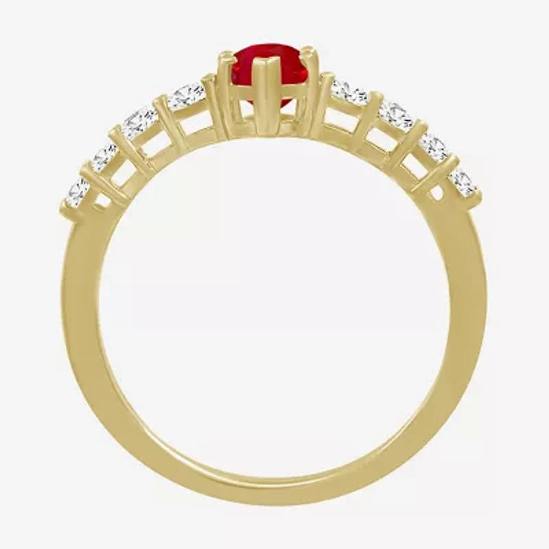 Womens 2 1/2 CT. T.W. Genuine Red Ruby 10K Gold Pear Cocktail Ring