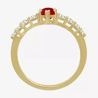 Womens 2 1/2 CT. T.W. Genuine Red Ruby 10K Gold Pear Cocktail Ring