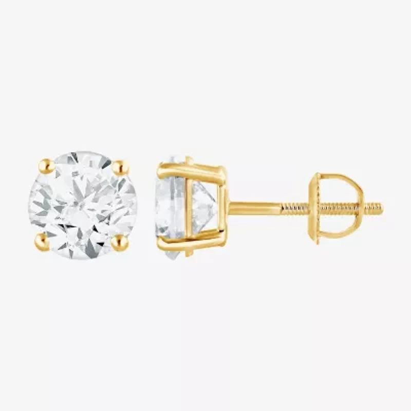 ( G / Si2 ) 2 CT. T.W. Lab-Grown Diamond 10K Gold 6.3mm Round Stud Earrings