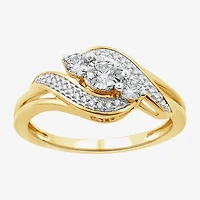 (H-I, I1) Womens 1/4 CT. T.W. Lab Grown White Diamond 14K Gold Over Silver Engagement Ring
