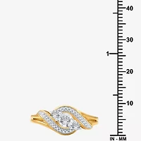 (H-I, I1) Womens 1/4 CT. T.W. Lab Grown White Diamond 14K Gold Over Silver Engagement Ring