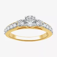(H-I, I1) Womens 1 CT. T.W. Lab Grown White Diamond 14K Gold Over Silver Engagement Ring