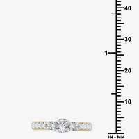 (H-I, I1) Womens 1 CT. T.W. Lab Grown White Diamond 14K Gold Over Silver Engagement Ring