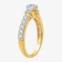 (H-I, I1) Womens 1 CT. T.W. Lab Grown White Diamond 14K Gold Over Silver Engagement Ring