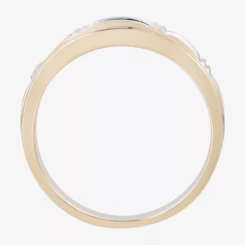 (F / Vs2) Mens 7MM 1/4 CT. T.W. Lab Grown White Diamond 10K Gold Round Wedding Band