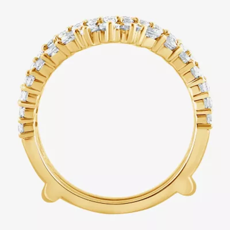 (F / Vs2) Womens 2 CT. T.W. Lab Grown White Diamond 10K Gold Ring Guard