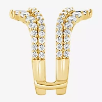 (F / Vs2) Womens 2 CT. T.W. Lab Grown White Diamond 10K Gold Ring Guard