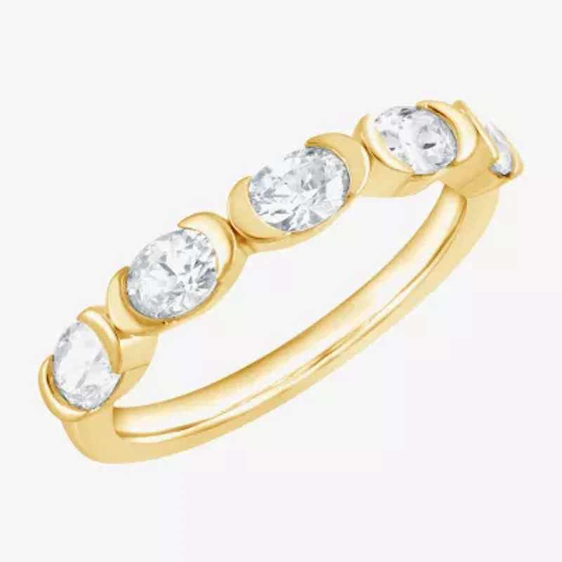 (F / Vs2) Womens 1 CT. T.W. Lab Grown White Diamond 10K Gold 5-Stone Band