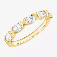 (F / Vs2) Womens 1 CT. T.W. Lab Grown White Diamond 10K Gold 5-Stone Band