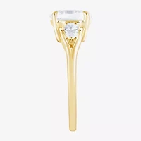 Love Lives Forever (F / Vs2) Womens 1 3/4 CT. T.W. Lab Grown White Diamond 10K Gold Oval 3-Stone Engagement Ring