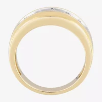 (F, Vs2) Mens 9M 1 CT. T.W. Lab Grown White Diamond 10K Gold Round 5-Stone Wedding Band