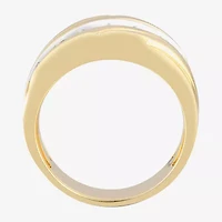 (F, Vs2) Mens 10MM 1 CT. T.W. Lab Grown White Diamond 10K Gold Round Wedding Band