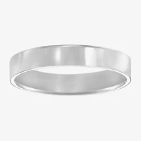 Womens 4MM 10K White Gold Wedding Band
