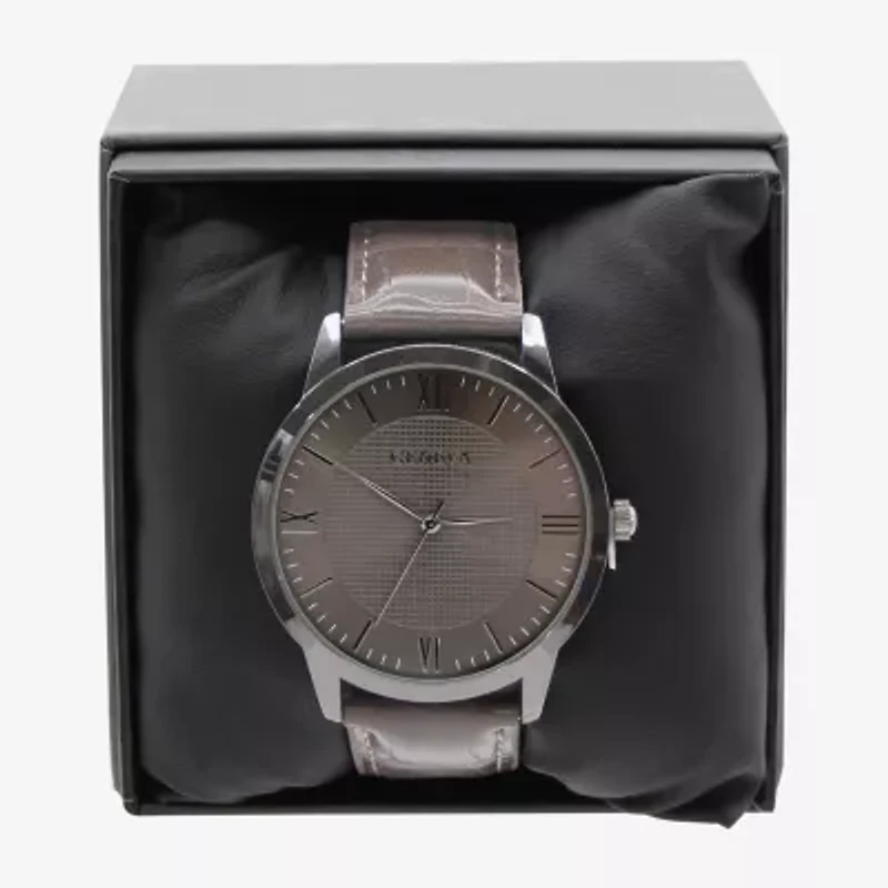 Geneva Mens Brown Strap Watch Mac5174jc