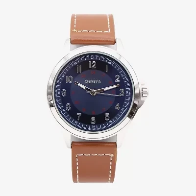 Geneva Mens Brown Strap Watch Mac5175jc