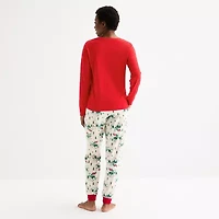 North Pole Trading Co. Polar Ski Club Womens Crew Neck Long Sleeve 2-pc. Matching Family Tall Pajama Sets