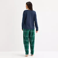 North Pole Trading Co. Sleigh Bells Ring Womens Crew Neck Long Sleeve 2-pc. Matching Family Tall Pajama Sets