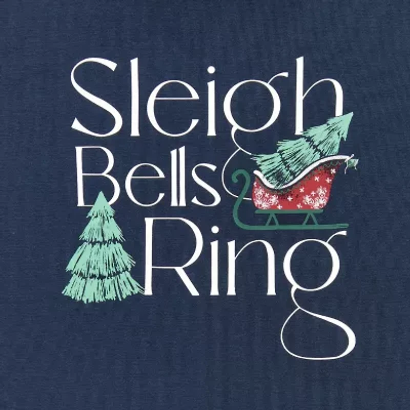 North Pole Trading Co. Sleigh Bells Ring Womens Crew Neck Long Sleeve 2-pc. Matching Family Tall Pajama Sets