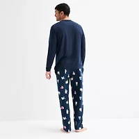 North Pole Trading Co. Polar Bear Mens Crew Neck Long Sleeve 2-pc. Matching Family Pajama Sets
