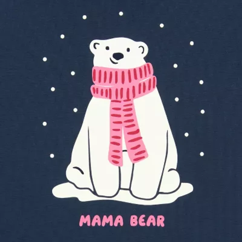 North Pole Trading Co. Polar Bear Womens Crew Neck Long Sleeve 2-pc. Matching Family Pajama Sets