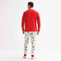 North Pole Trading Co. Polar Ski Club Mens Crew Neck Long Sleeve 2-pc. Matching Family Tall Pajama Sets