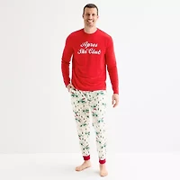 North Pole Trading Co. Polar Ski Club Mens Crew Neck Long Sleeve 2-pc. Matching Family Tall Pajama Sets