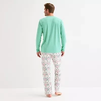 North Pole Trading Co. Very Merry Fairisle Mens Crew Neck Long Sleeve 2-pc. Matching Family Tall Pajama Sets